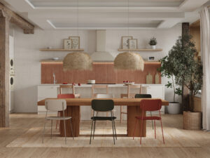 comedor con mesa de madera a medida